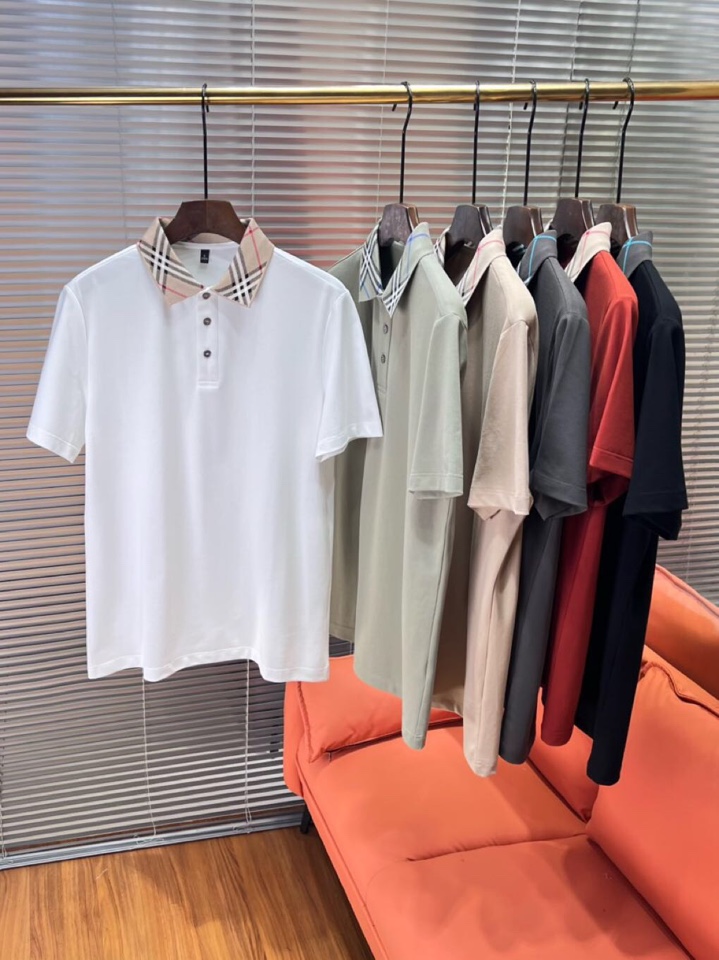  Burberry 巴宝莉25春夏新款男士撞色珠地网眼棉短袖翻领T恤Polo衫，原版珠地棉面料，可商务可