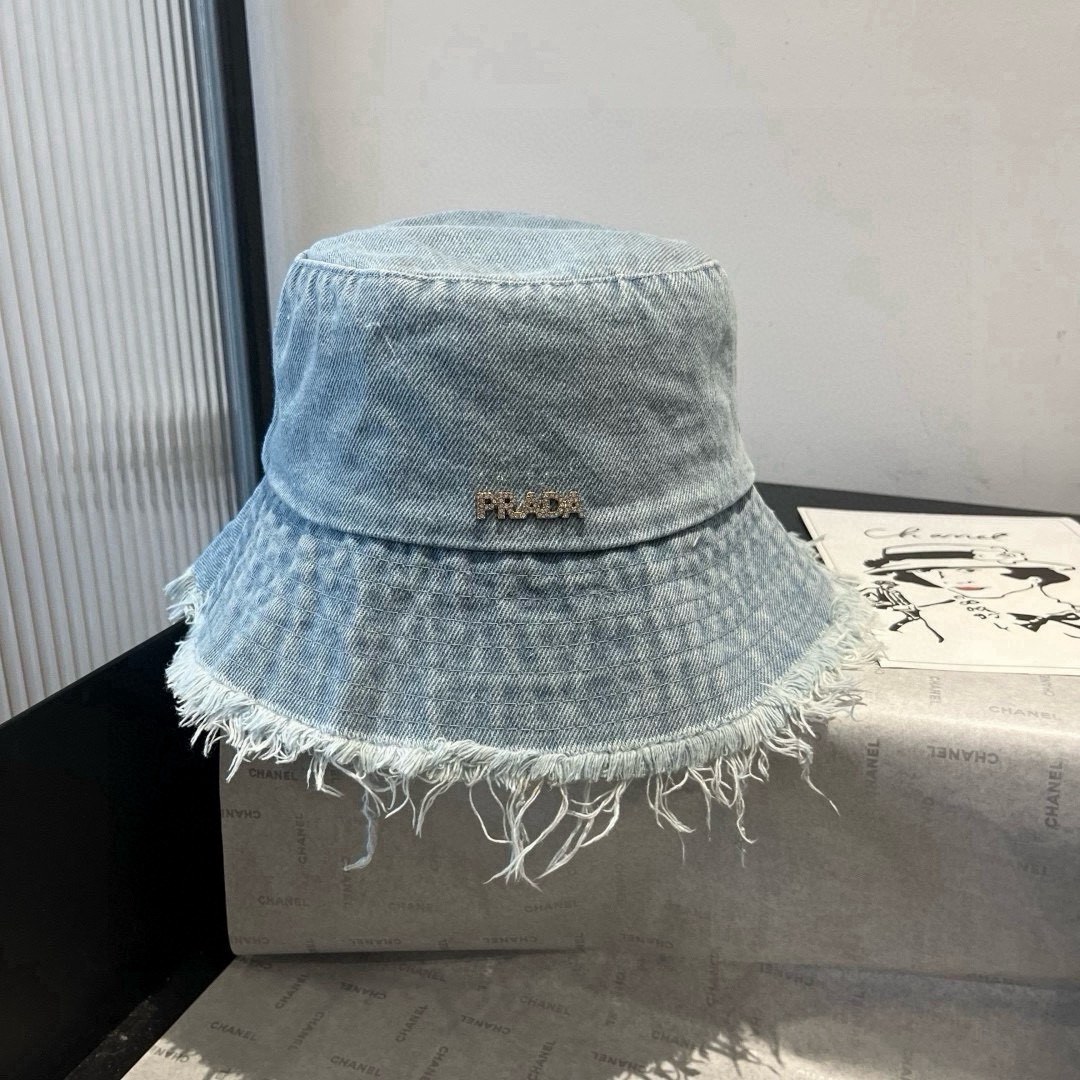 🆕

普拉达新款牛仔渔夫帽，头围57cm