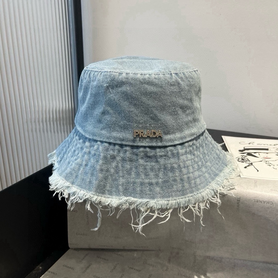 🆕

普拉达新款牛仔渔夫帽，头围57cm