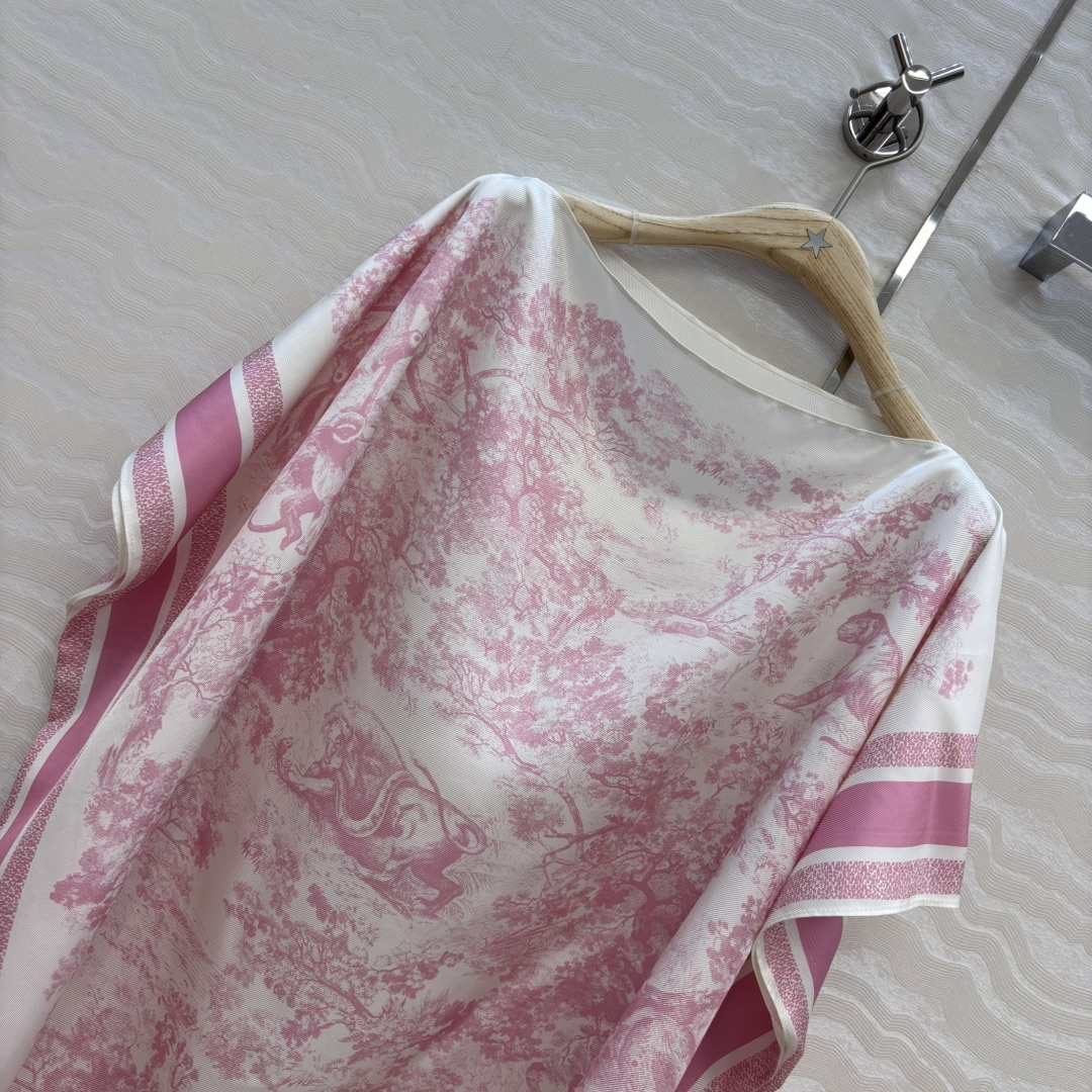 Christian Dior Pink Silk Twill Cape Top Riviera Animal Print 3 i1756056336 7008 1