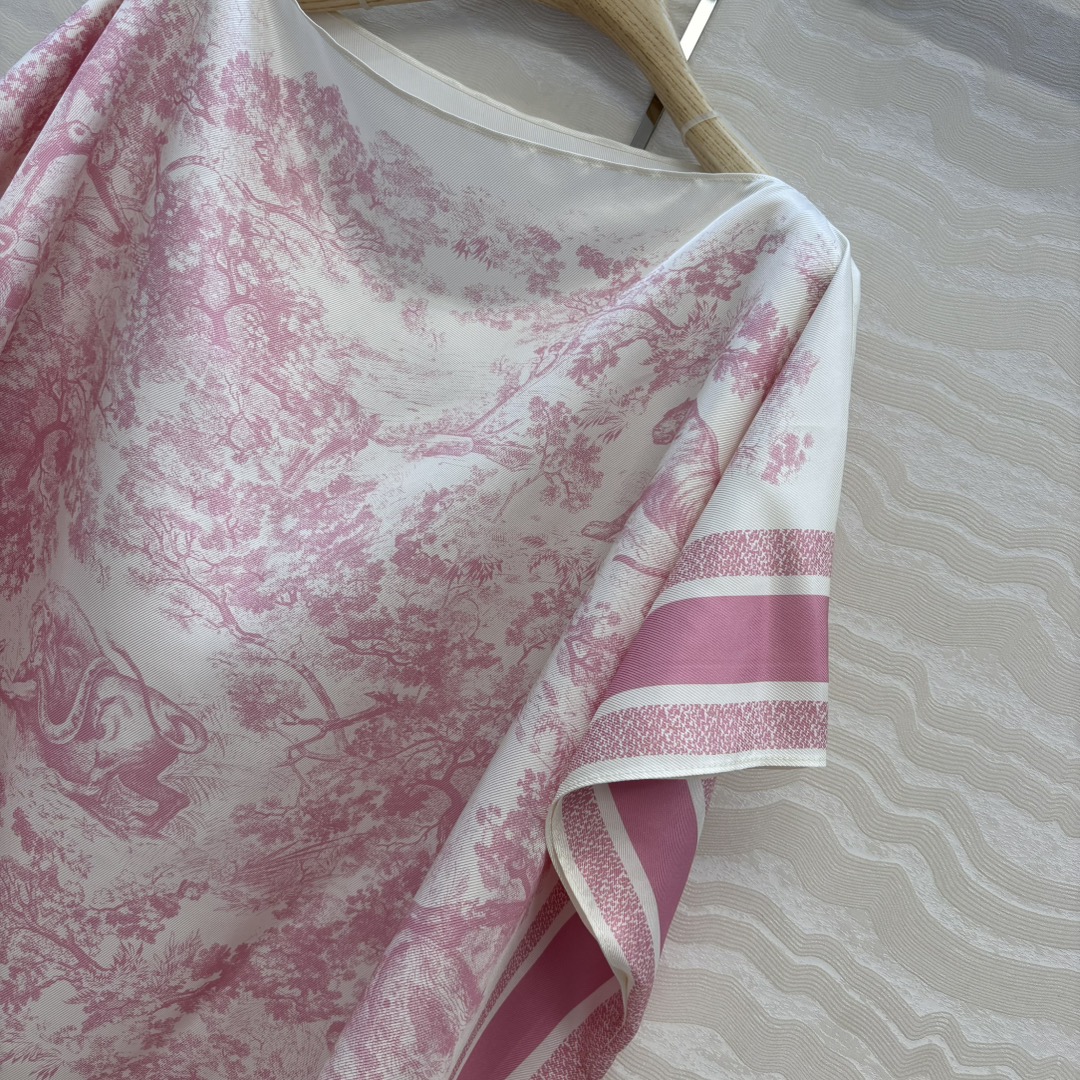 Christian Dior Pink Silk Twill Cape Top Riviera Animal Print 4 i1756056336 8814 2