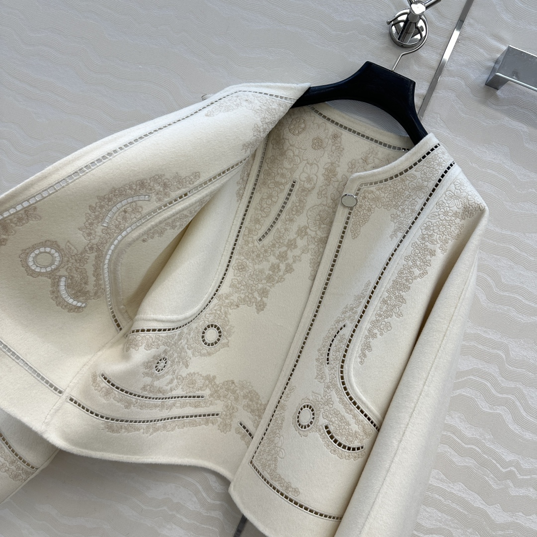 Elegant Embroidered Wool-Cashmere Blend Jacket - Luxury Women's Outerwear 8 i1756062867 2567 6