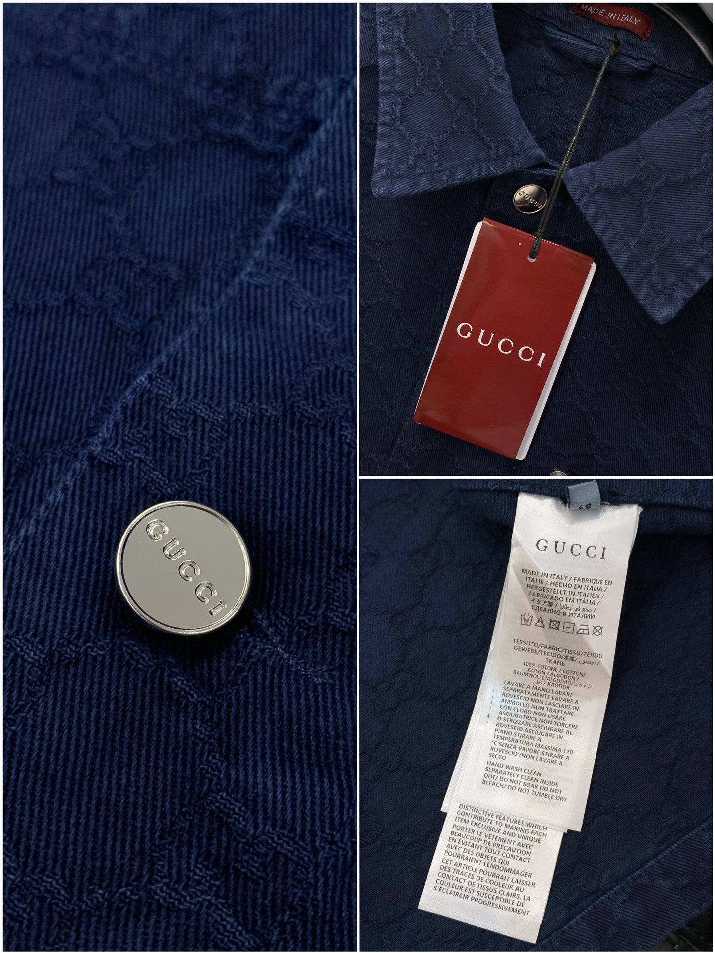 上衣，Gucci 古驰，2025秋季最新款，专柜同步有售，原单狠货，时尚休闲牛仔套装，上身很有特点！吸睛