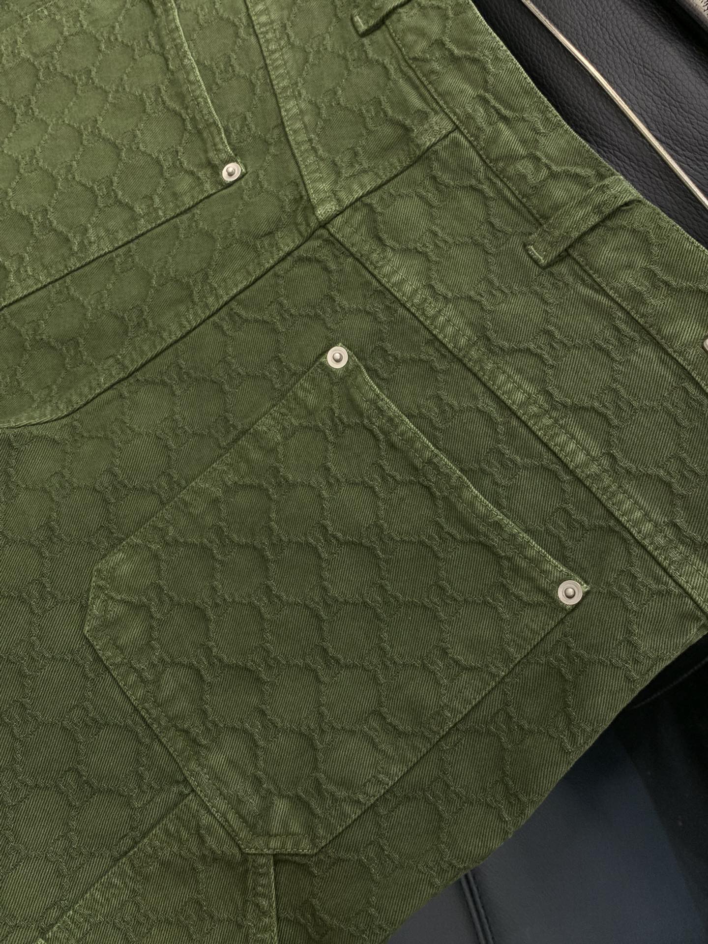 裤子，Gucci 古驰，2025秋季最新款，专柜同步有售，原单狠货，时尚休闲牛仔套装，上身很有特点！吸睛