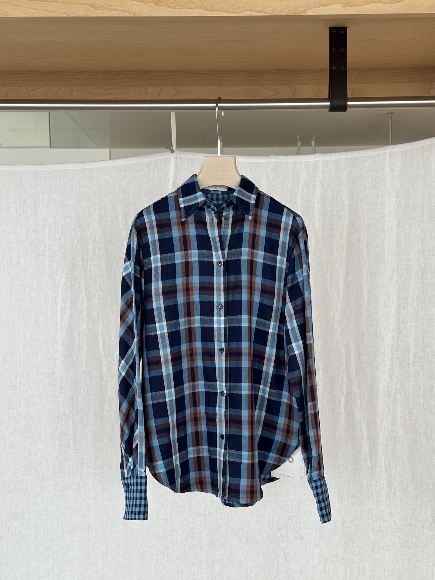 NO:473588,YS ｜ NEW ARRIVALS! I love blues this year~ Double-sided wool grid soft and high-end style super positive SML, alexander wang19860909YS ｜ NEW ARRIVALS! 今年太爱蓝调～ 双面羊毛格 柔软高档 版型超正  SML,,alexander wang,Women's clothing