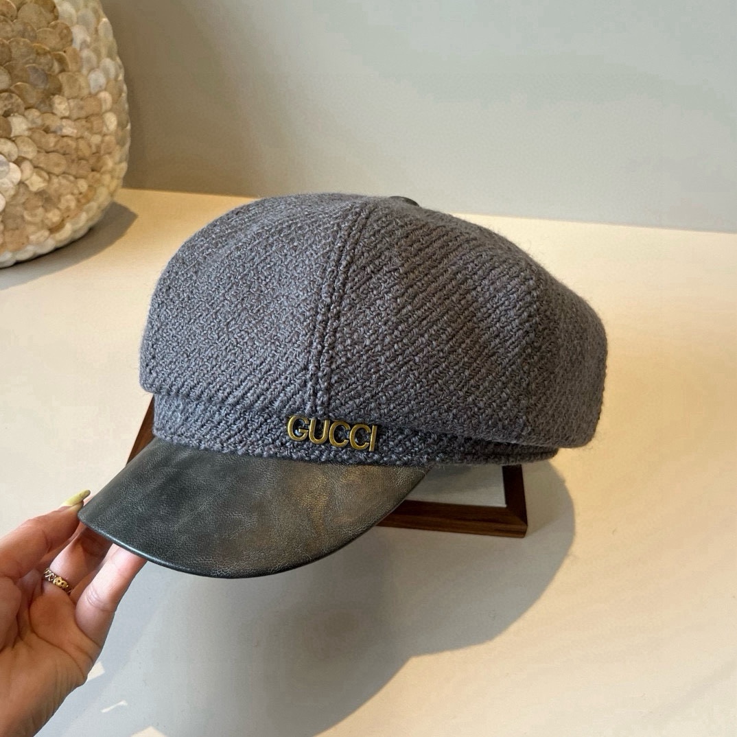🆕

Gucci古奇新款鸭舌画家帽，头围57cm