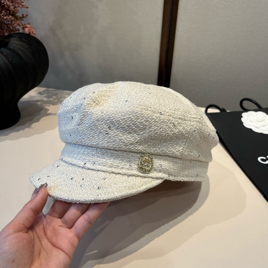 🆕

Chanel香奈儿新款鸭舌军帽，高级定制，头围57cm