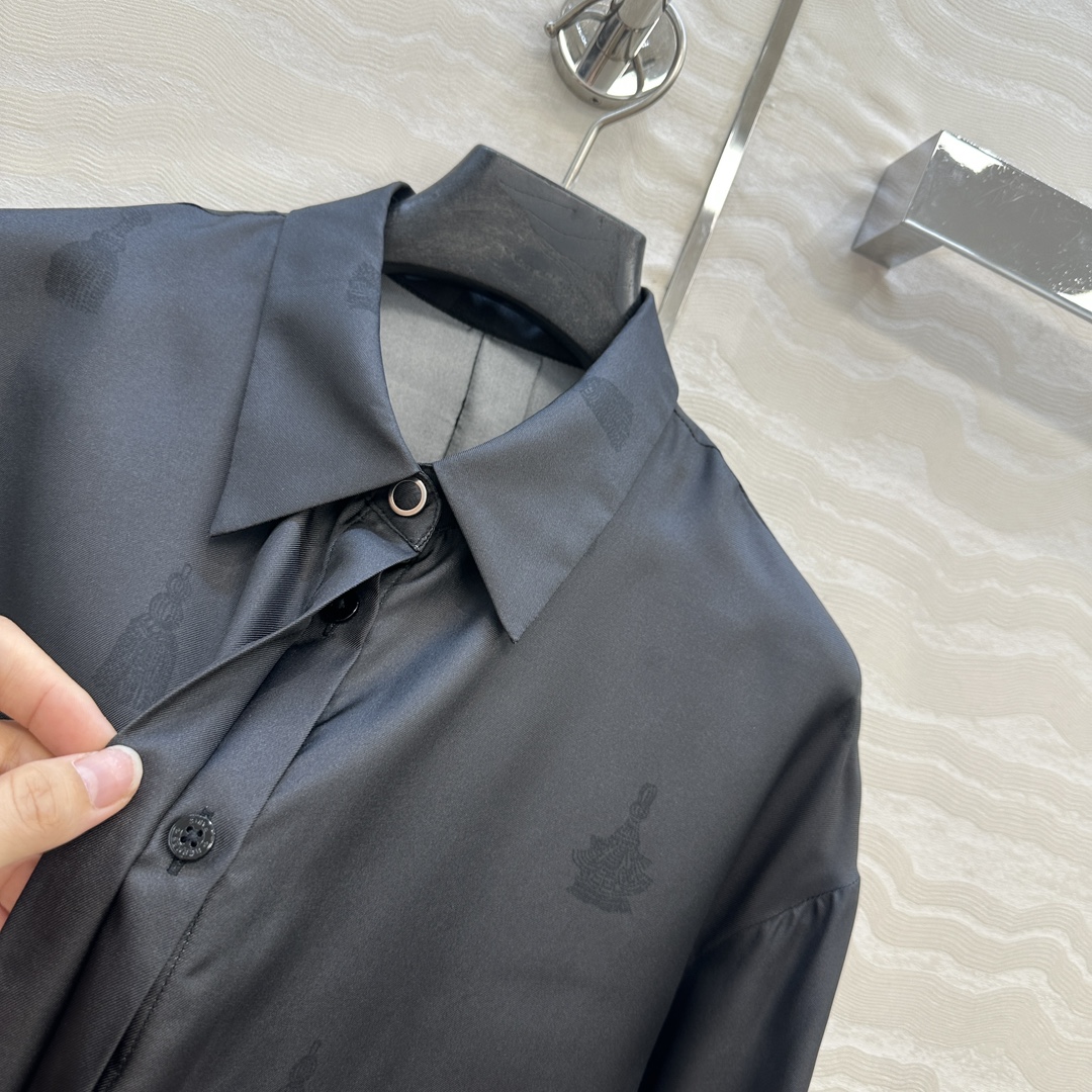 独家首发，原单品质💕 H系25s早秋新品💕Palefroi Remix图案定位印花真丝衬衫！100%真丝