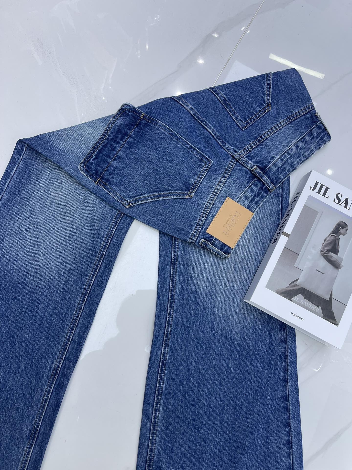 Loewe Inspired Flare Leg Jeans High Waist Denim Pants for Women 7 i1756179106 640 4