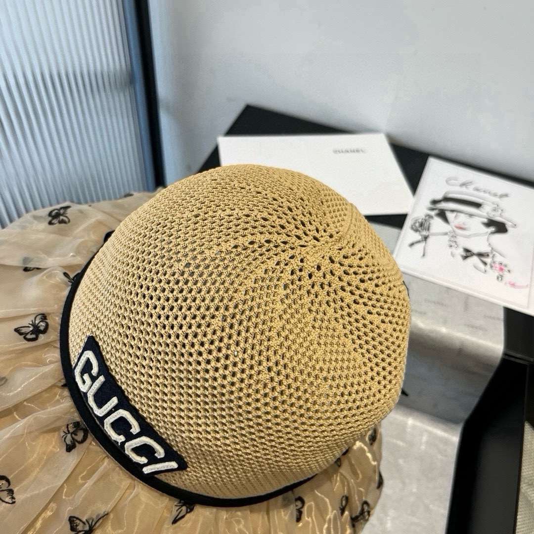 🆕

Gucci古奇新款灯笼帽，遮阳草帽，防紫外线帽檐，头围57cm