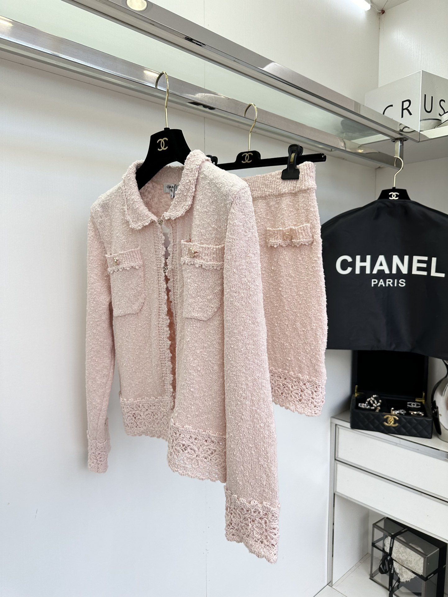 Elegant Pink Knit Cardigan and Skirt Set - Chic & Romantic Style 3 i1756216410 7183 1