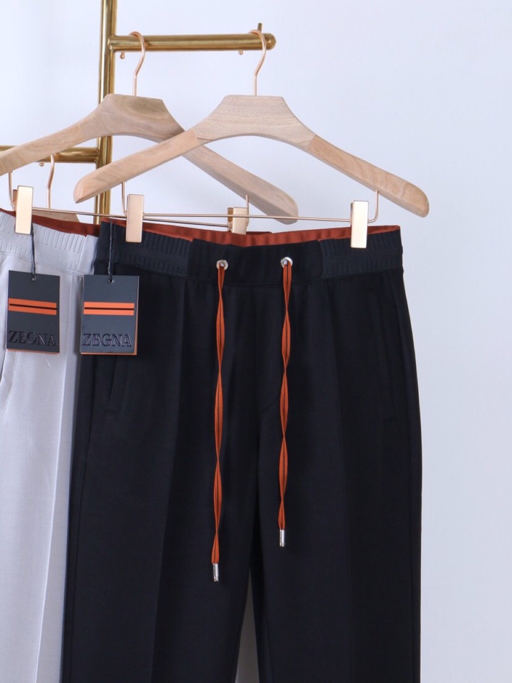 Ermenegildo Zegna 杰尼亚空气层质感长裤休闲裤\n质感老钱男士束腰直筒休闲裤，裤腰罗纹撞