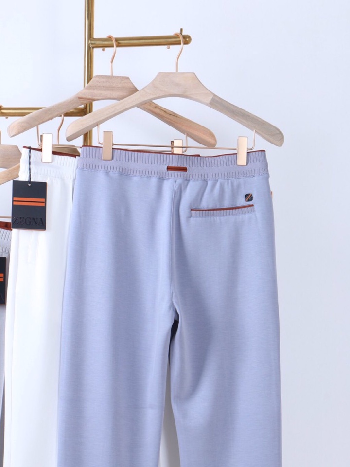 Ermenegildo Zegna 杰尼亚空气层质感长裤休闲裤\n质感老钱男士束腰直筒休闲裤，裤腰罗纹撞