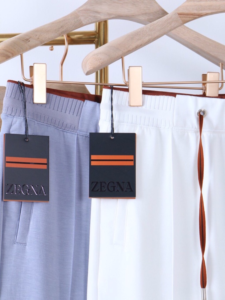 Ermenegildo Zegna 杰尼亚空气层质感长裤休闲裤\n质感老钱男士束腰直筒休闲裤，裤腰罗纹撞