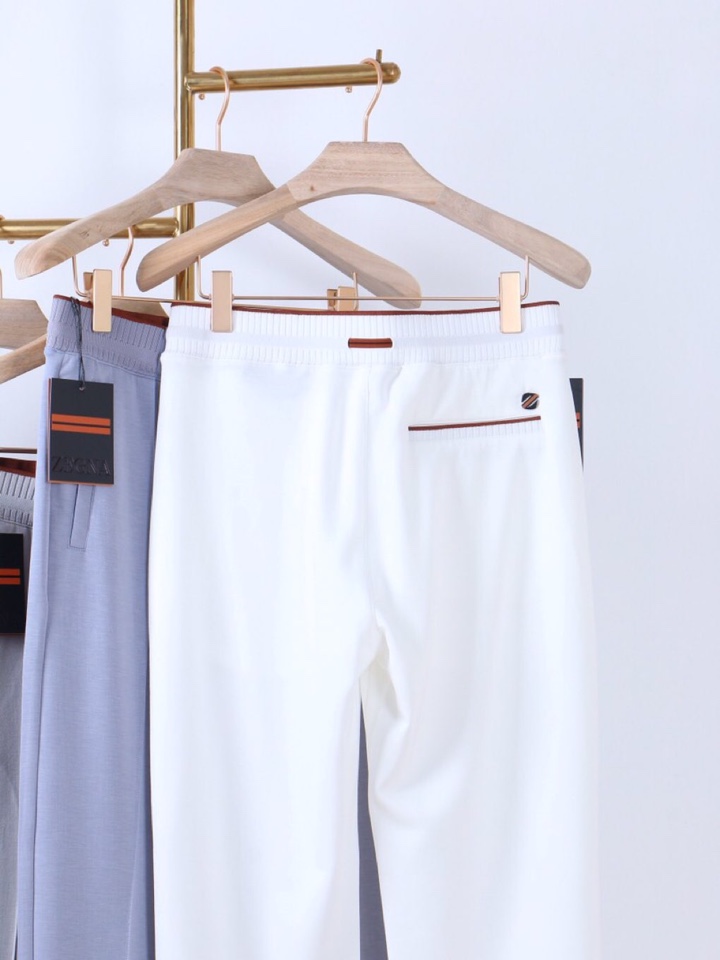 Ermenegildo Zegna 杰尼亚空气层质感长裤休闲裤\n质感老钱男士束腰直筒休闲裤，裤腰罗纹撞