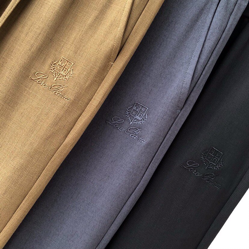 Loro Piana 诺悠翩雅lP🆕 后口袋兜金属铭标款~男士亚麻松紧腰透气休闲裤 老钱风高奢品控，lP