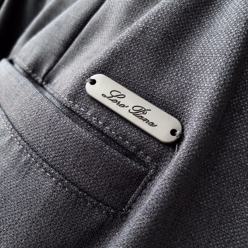 Loro Piana 诺悠翩雅lP🆕 后口袋兜金属铭标款~男士亚麻松紧腰透气休闲裤 老钱风高奢品控，lP