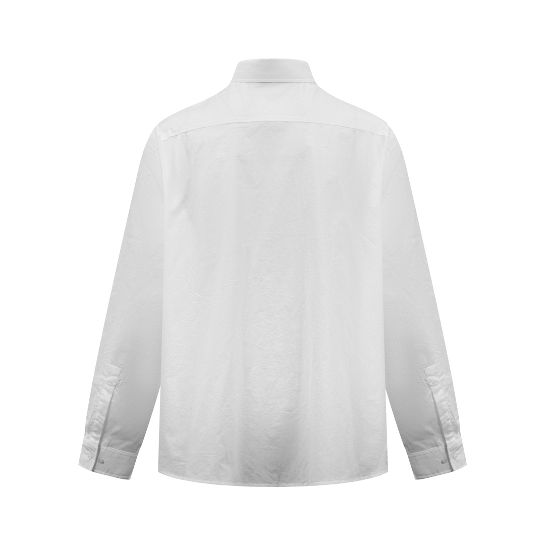 。Acne Studios 提花徽标衬衫定制瑬光天丝云柔缎 轻盈垂顺 舒适贴肤 以纯粹与洁净的白色做主色