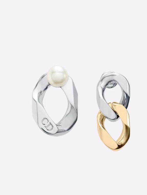 【】👑Dior 迪奥 AB款 耳钉 精选原版一致 黄铜材质 甜美气质高雅。