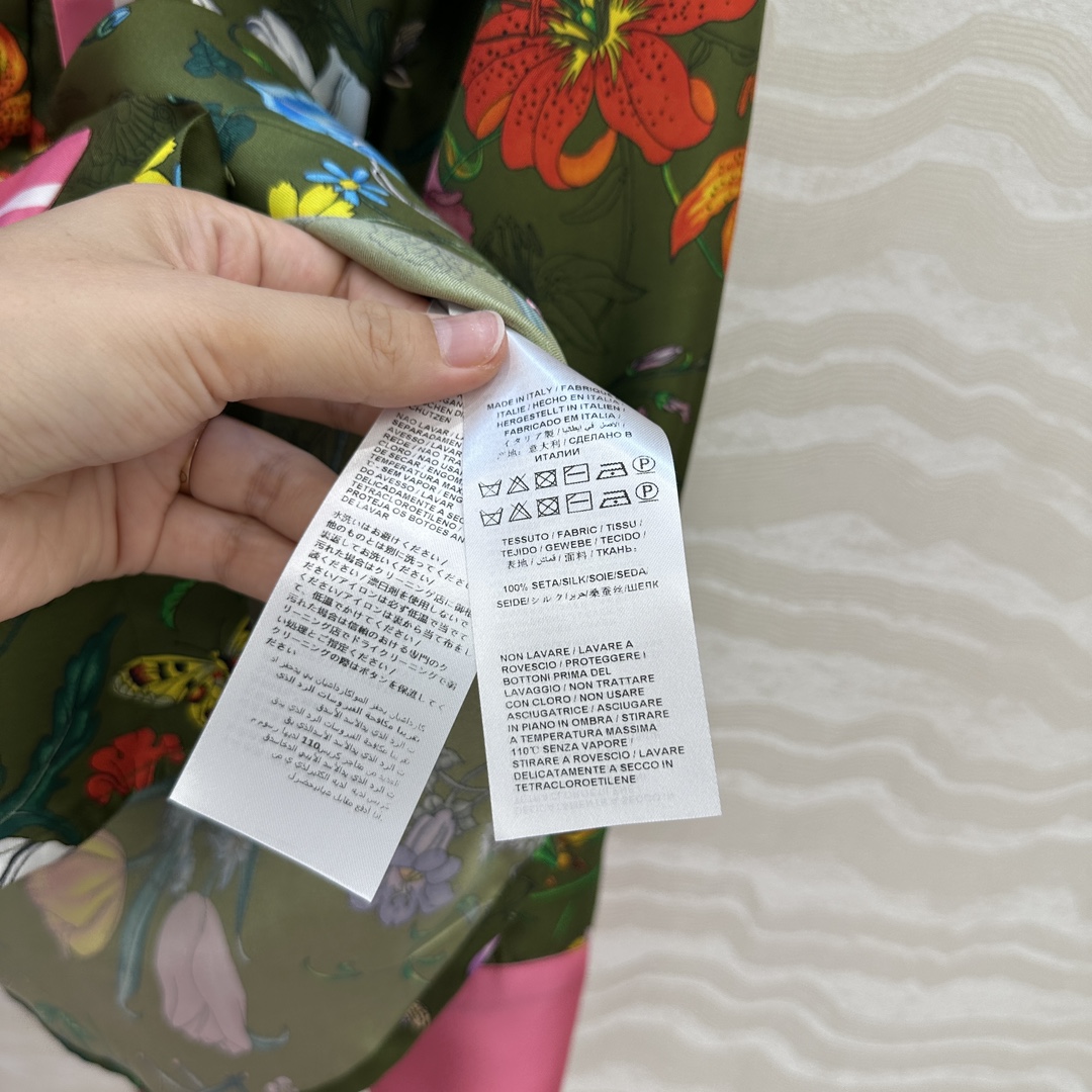 独家首发❤️原单品质💕GG浪漫度假印花真丝衬衫！全定位对花工艺，16姆米 100%真丝斜纹绸质感超赞！气