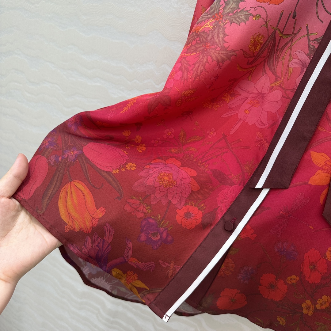 独家首发❤️原单品质💕GG浪漫度假印花真丝衬衫！全定位对花工艺，16姆米 100%真丝斜纹绸质感超赞！气