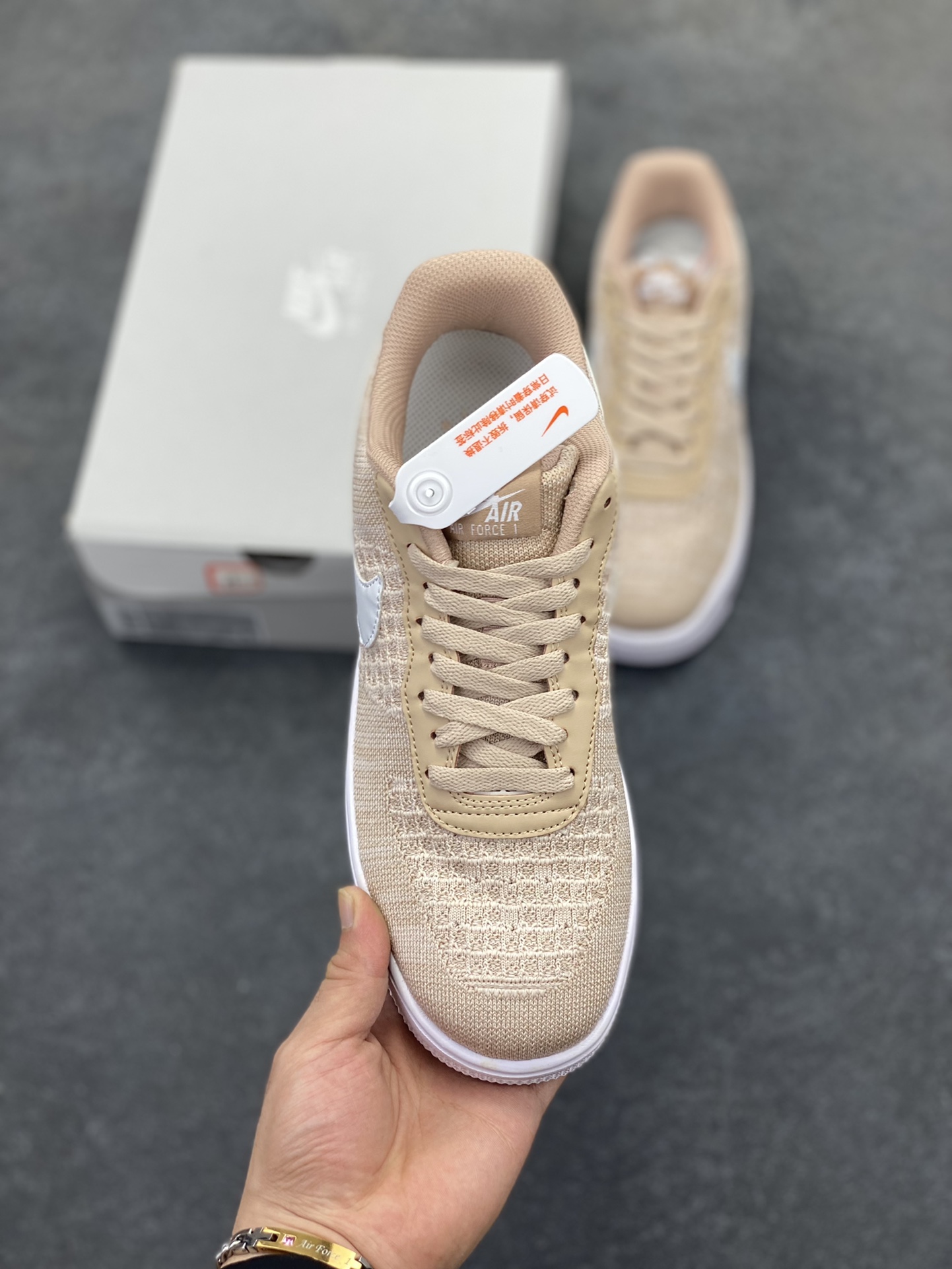 图片[2]-Nike Air Force 1 Low 飞织卡其色 透气空军一号低帮休闲板鞋 原厂材料 原楦头原纸板 纯正空军版型 内置全掌气垫 货号：CI0051-200 尺码：36 36.5 37.5 38 38.5 39 40 40.5 41 42 42.5 43 44 44.5 45-选品中心