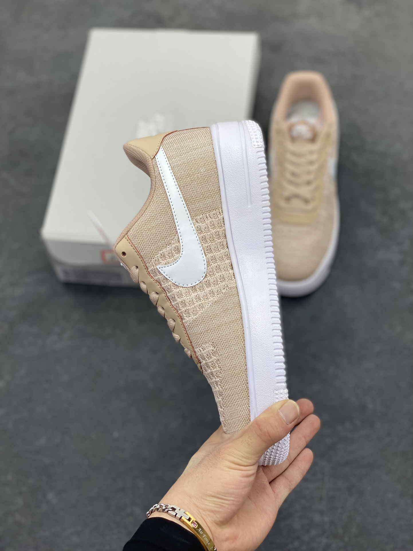 图片[3]-Nike Air Force 1 Low 飞织卡其色 透气空军一号低帮休闲板鞋 原厂材料 原楦头原纸板 纯正空军版型 内置全掌气垫 货号：CI0051-200 尺码：36 36.5 37.5 38 38.5 39 40 40.5 41 42 42.5 43 44 44.5 45-选品中心