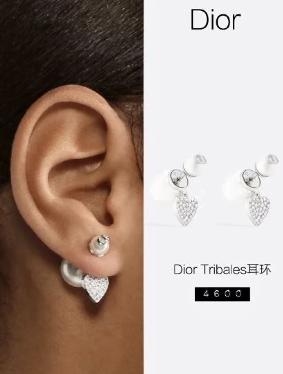 【今日新款】编码E3069 🛍DIOR耳钉热销款火爆上新🆕🆕🆕😎迪奥水钻爱心双球珍珠耳钉🤓经典大小珠设计