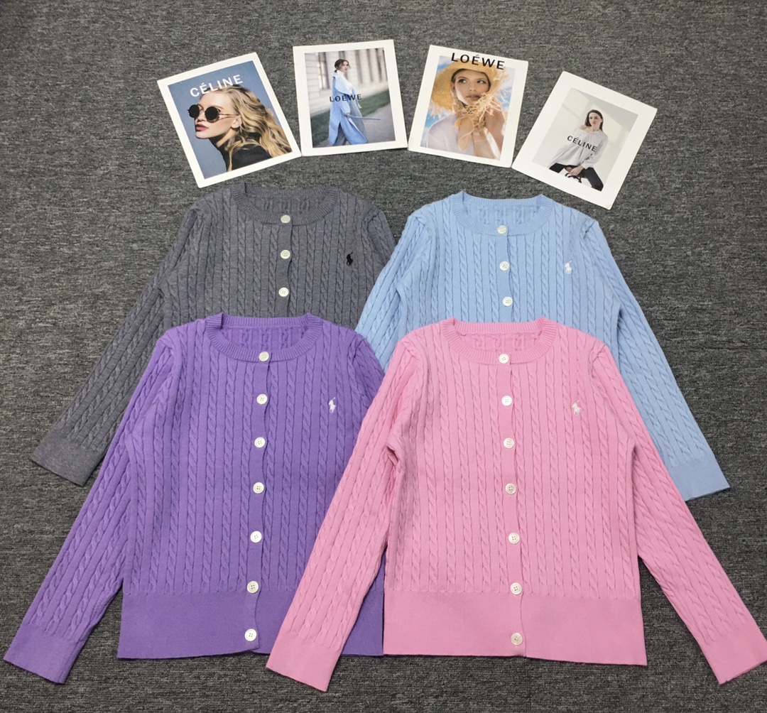 NO:481405,0272 Luff Lauren autumn and winter classic collapsing woven pony embroidered cardigan SML gray, blue, purple, pink, alexander wang198609090272 拉夫劳伦秋冬经典绞花编结小马刺绣开衫 SML 灰色、蓝色、紫色、粉色,,alexander wang,Women's clothing