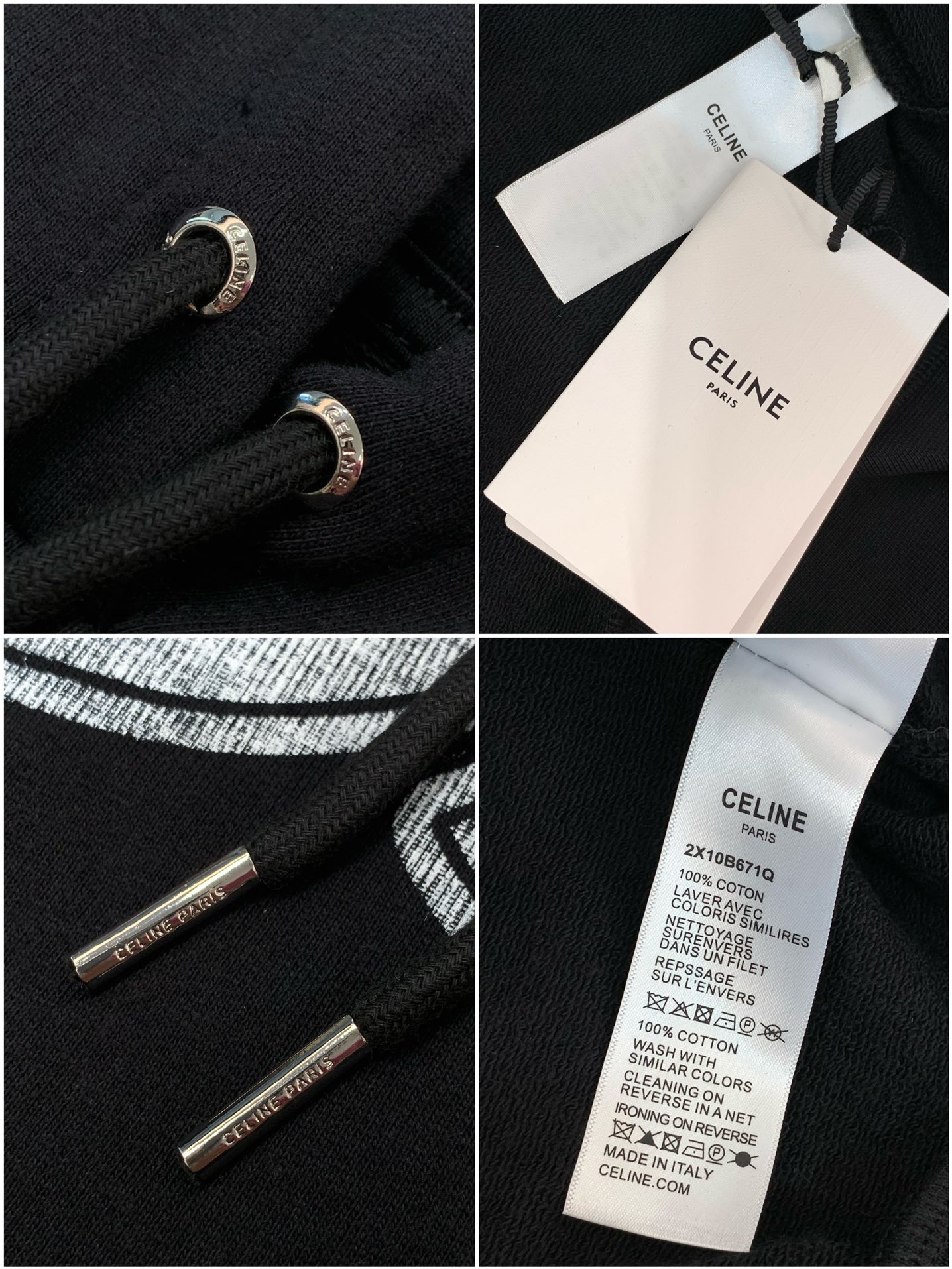 ，Celine 瑟琳，2025秋季新品，专柜同步有售，原单狠货，时尚休闲连帽卫衣，采用进口原版面料，顶级