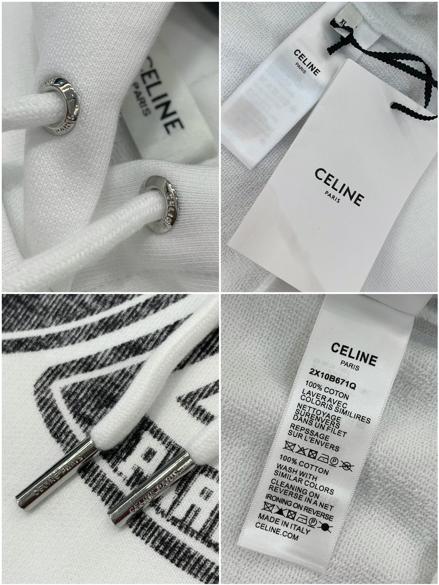 ，Celine 瑟琳，2025秋季新品，专柜同步有售，原单狠货，时尚休闲连帽卫衣，采用进口原版面料，顶级