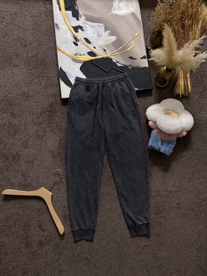 Y-3 山本耀司春夏/SS 主推仿旧水洗褪色长裤休闲裤，定制贵柜品质巴黎百分棉300克夏季长绒棉面料，前