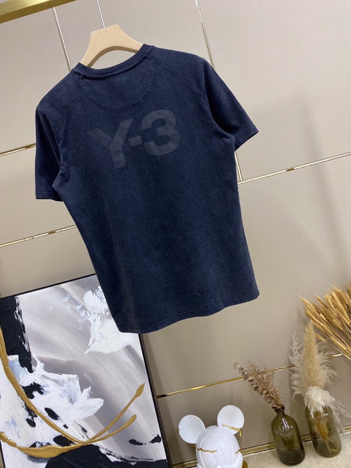 Y-3 山本耀司春夏/SS 主推仿旧水洗褪色短袖圆领T恤套装，定制贵柜品质巴黎百分棉260克长绒棉面料，