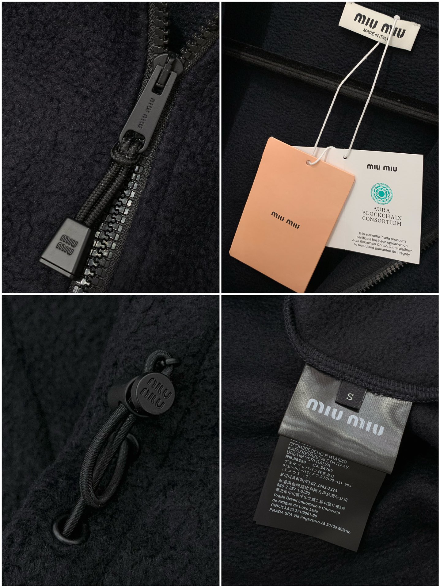 ，miu miu 2025冬季最新品，专柜同步有售，原单狠货，时尚休闲连帽外套，进口原版面料，上身舒适透