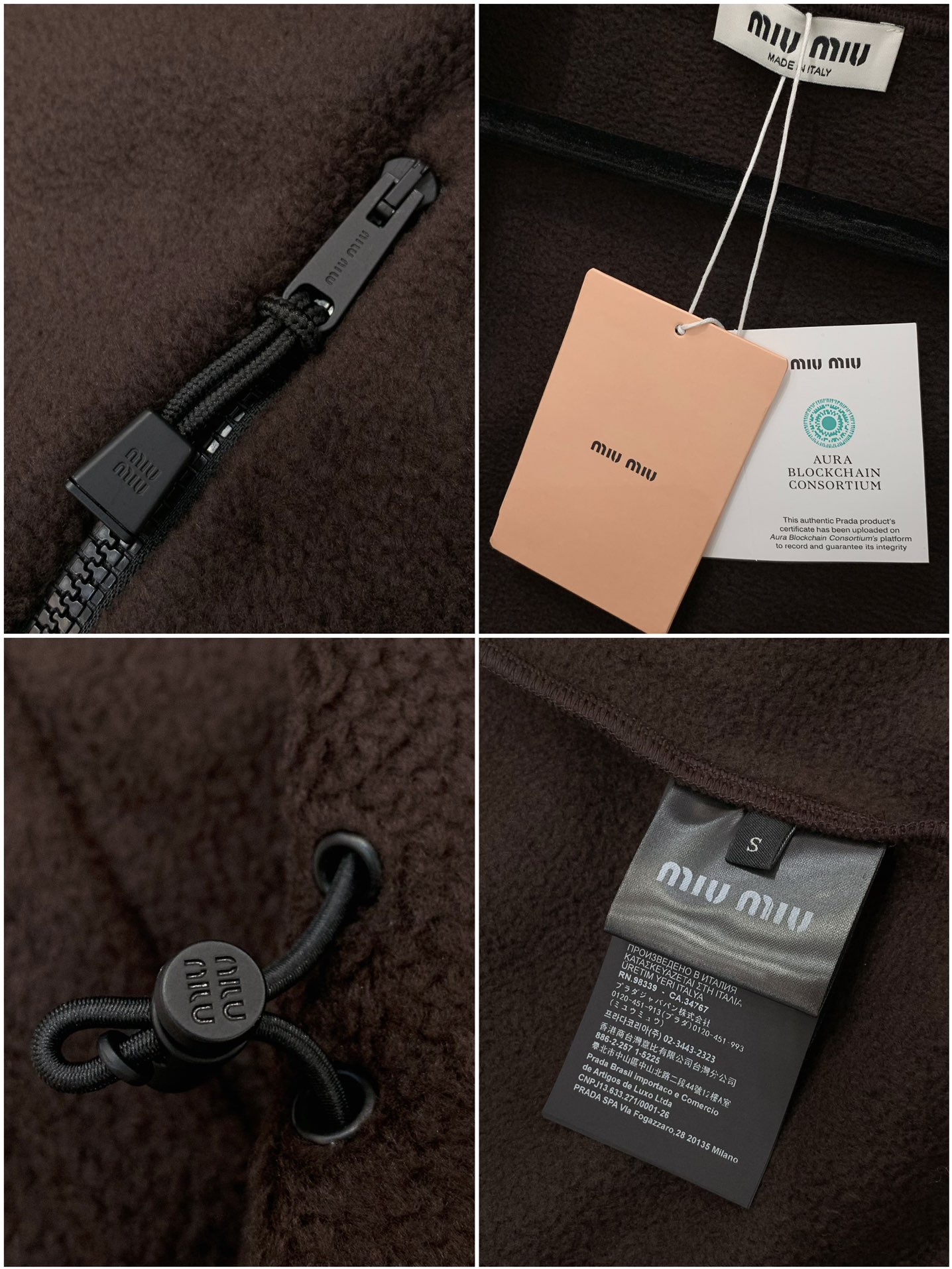 ，miu miu 2025冬季最新品，专柜同步有售，原单狠货，时尚休闲连帽外套，进口原版面料，上身舒适透