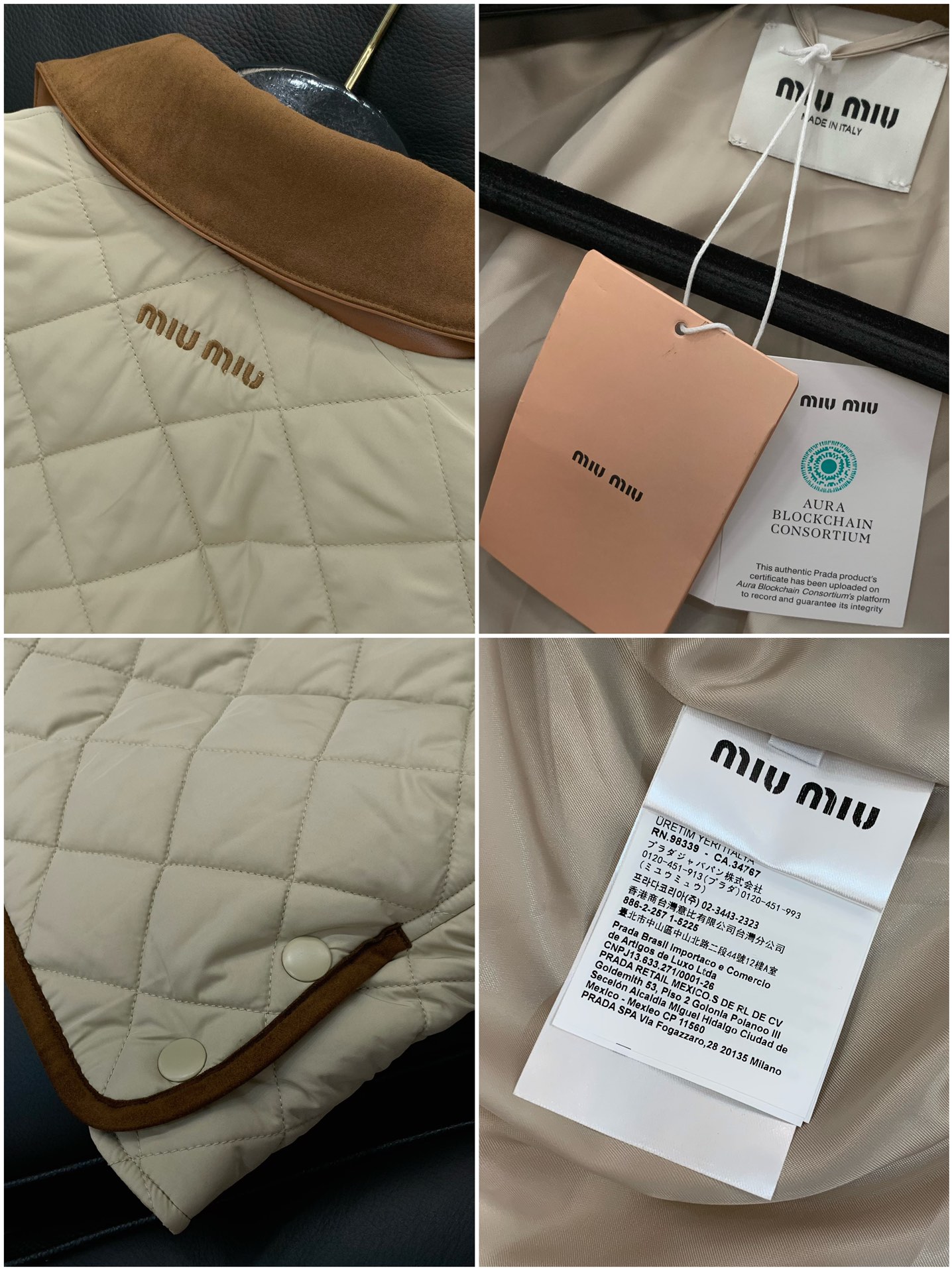 ，miu miu 2025冬季最新品，专柜同步有售，原单狠货，时尚休闲➕棉翻领外套，进口原版面料，上身舒