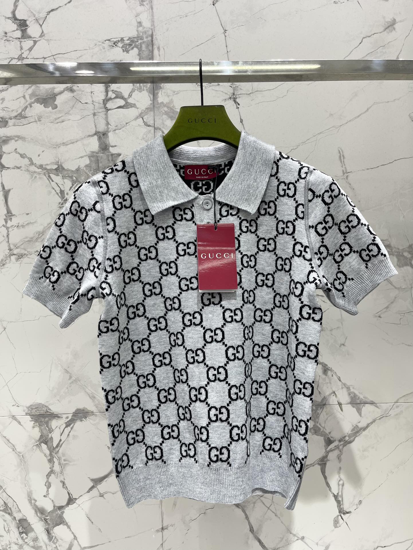 GUCCI Double-Sided Jacquard Knit Short Sleeve Top in Wool Blend 2 i1756375517 2923 0