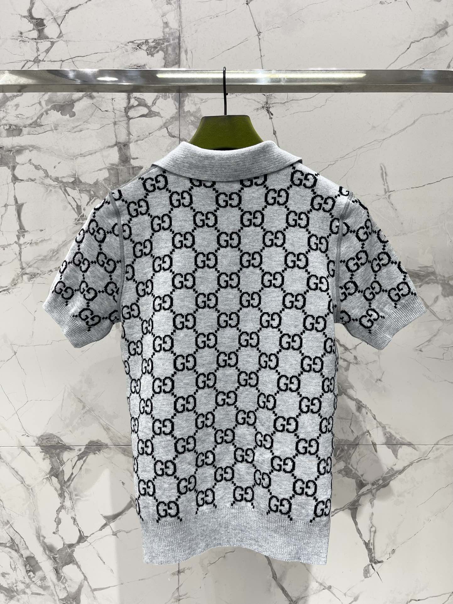 GUCCI Double-Sided Jacquard Knit Short Sleeve Top in Wool Blend 9 i1756375517 5061 7
