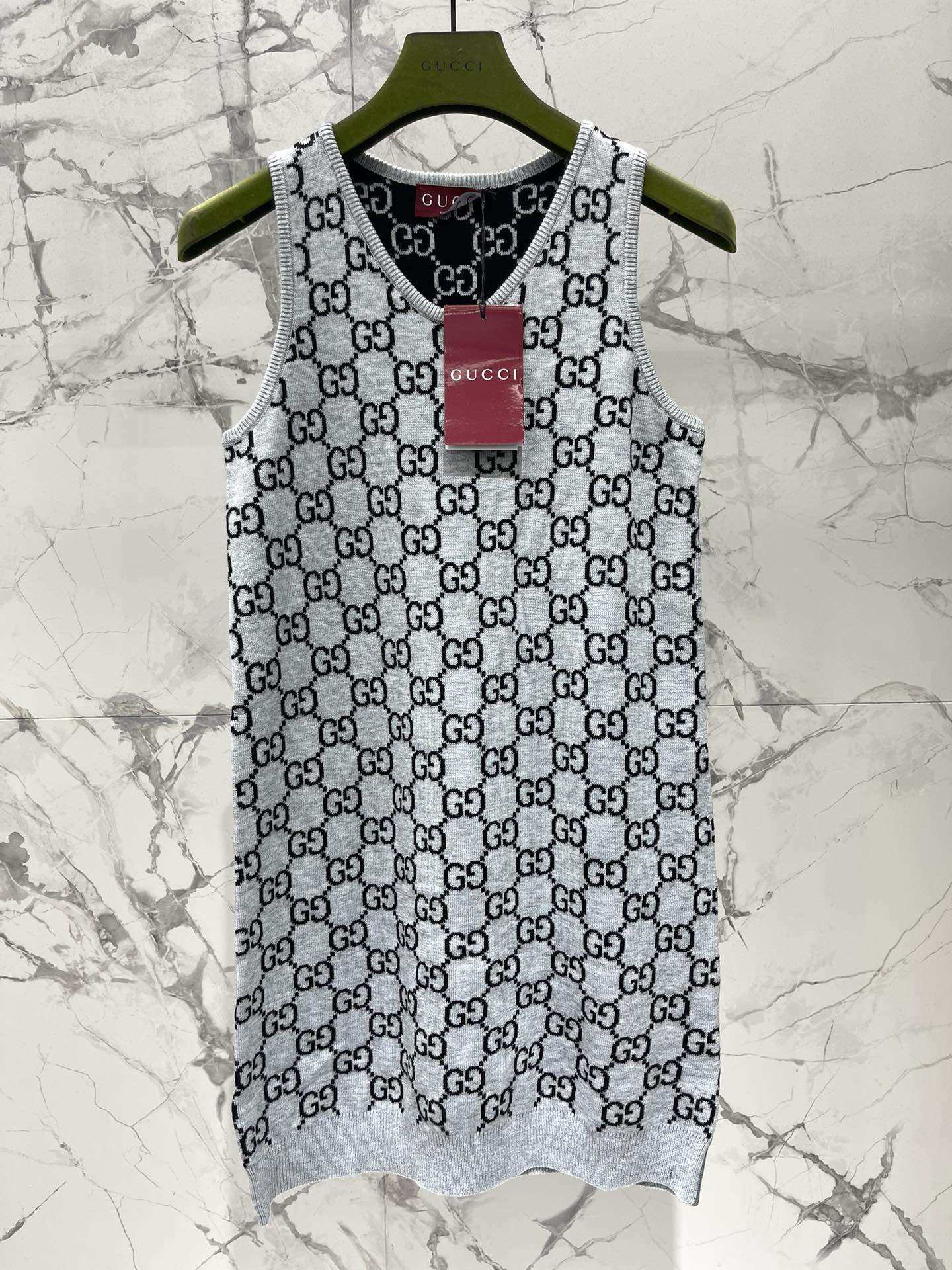 𝗚𝗨𝗖𝗖𝗜* 古驰GG羊毛提花迷你连衣裙🌟【面料细节美到窒息】🌟🔸GG提花羊毛：立体双G logo像浮雕