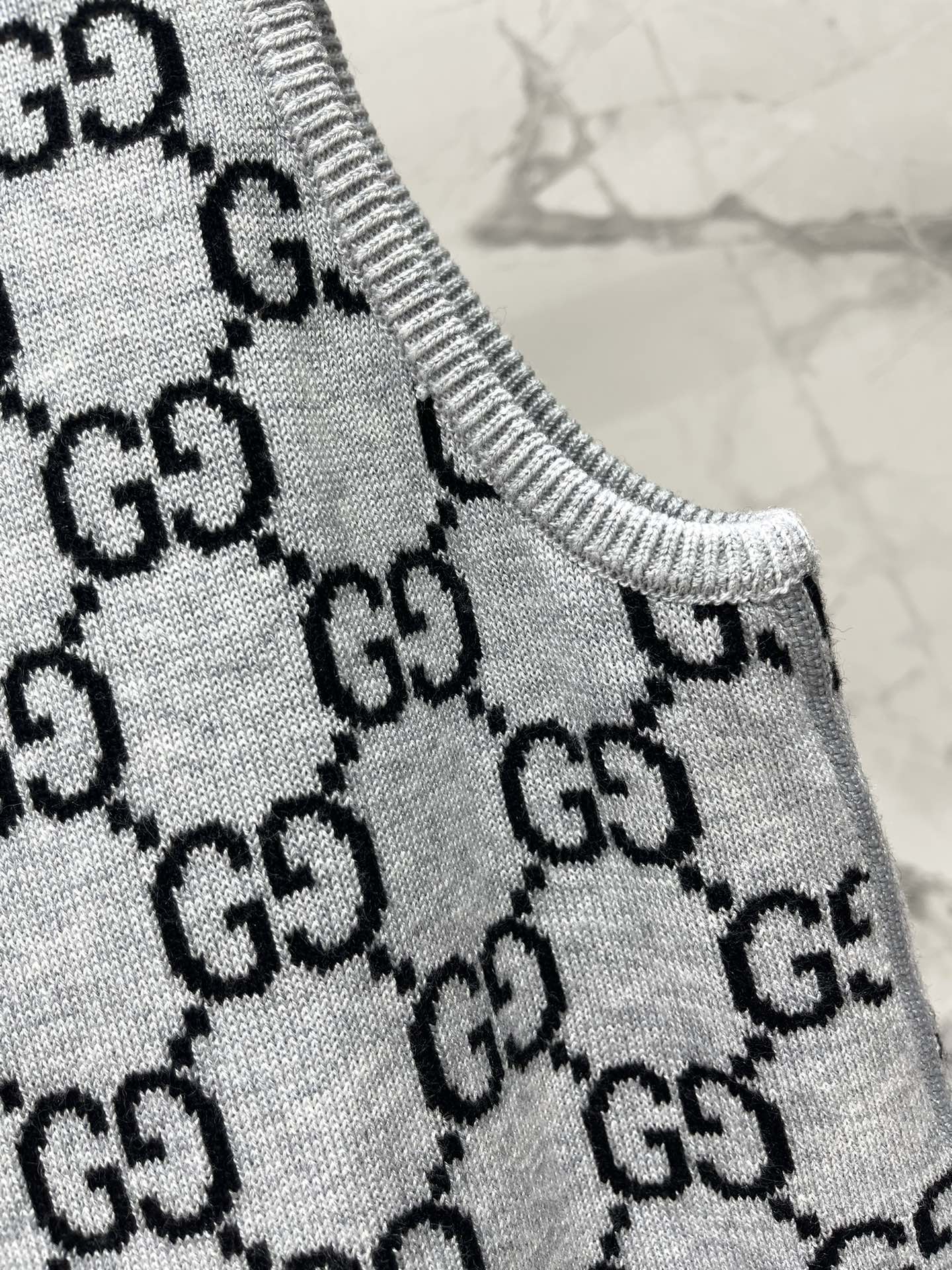 𝗚𝗨𝗖𝗖𝗜* 古驰GG羊毛提花迷你连衣裙🌟【面料细节美到窒息】🌟🔸GG提花羊毛：立体双G logo像浮雕