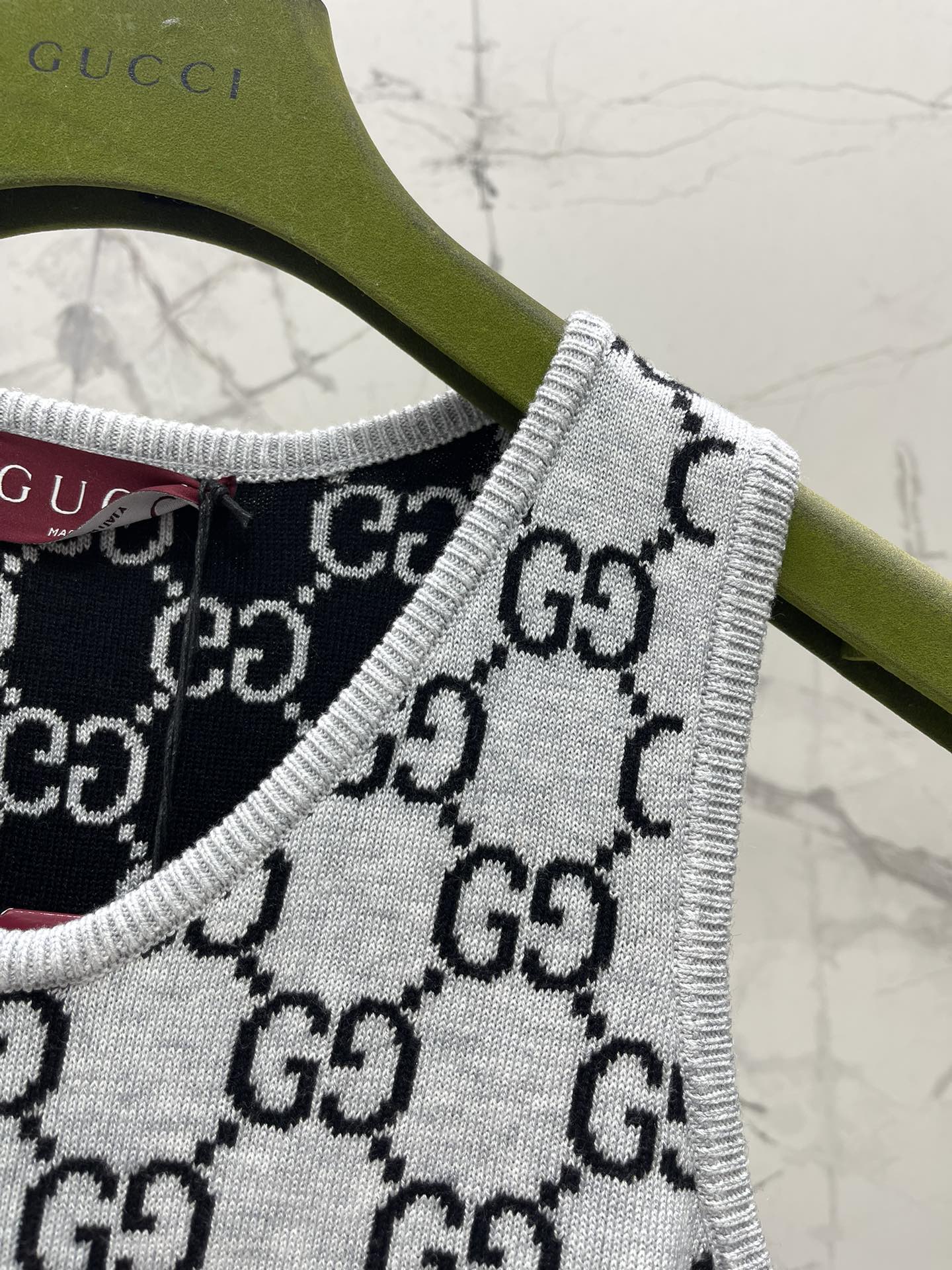 𝗚𝗨𝗖𝗖𝗜* 古驰GG羊毛提花迷你连衣裙🌟【面料细节美到窒息】🌟🔸GG提花羊毛：立体双G logo像浮雕