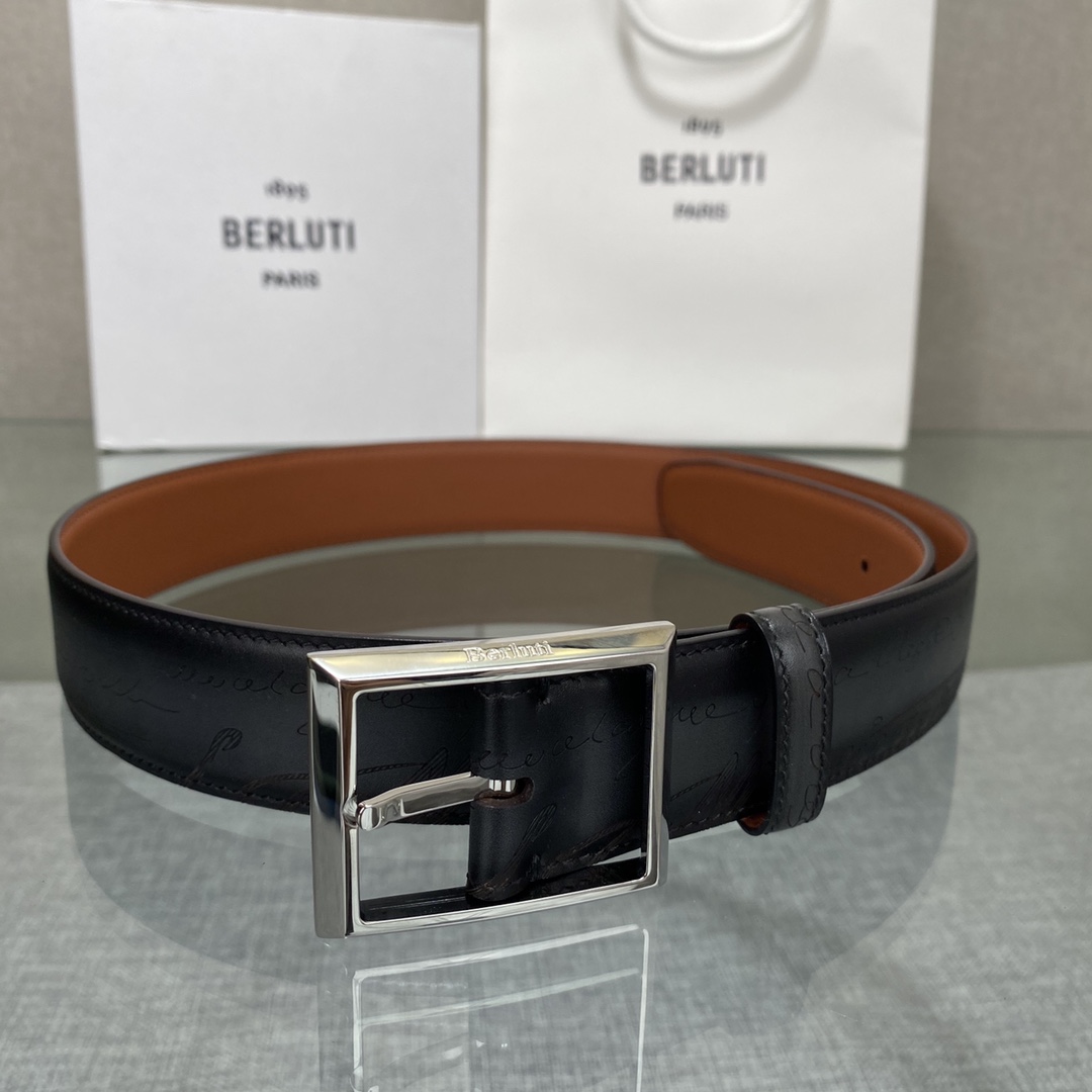 配原包装3.5宽Berluti 布鲁提 新款上新🆕 最新款男士腰带，高端质感感受，顶级擦色小牛皮质感极好