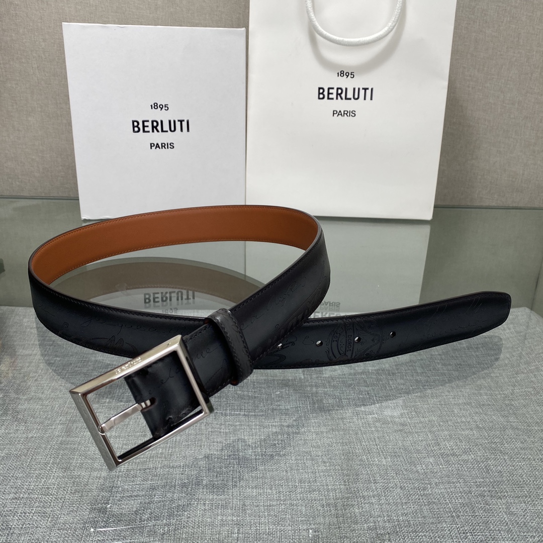 配原包装3.5宽Berluti 布鲁提 新款上新🆕 最新款男士腰带，高端质感感受，顶级擦色小牛皮质感极好