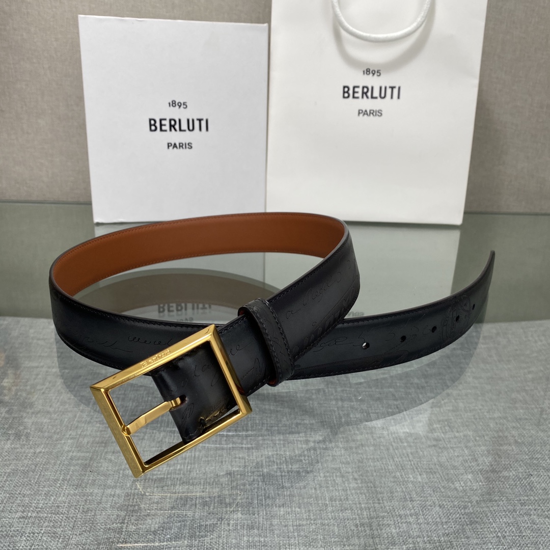配原包装3.5宽Berluti 布鲁提 新款上新🆕 最新款男士腰带，高端质感感受，顶级擦色小牛皮质感极好