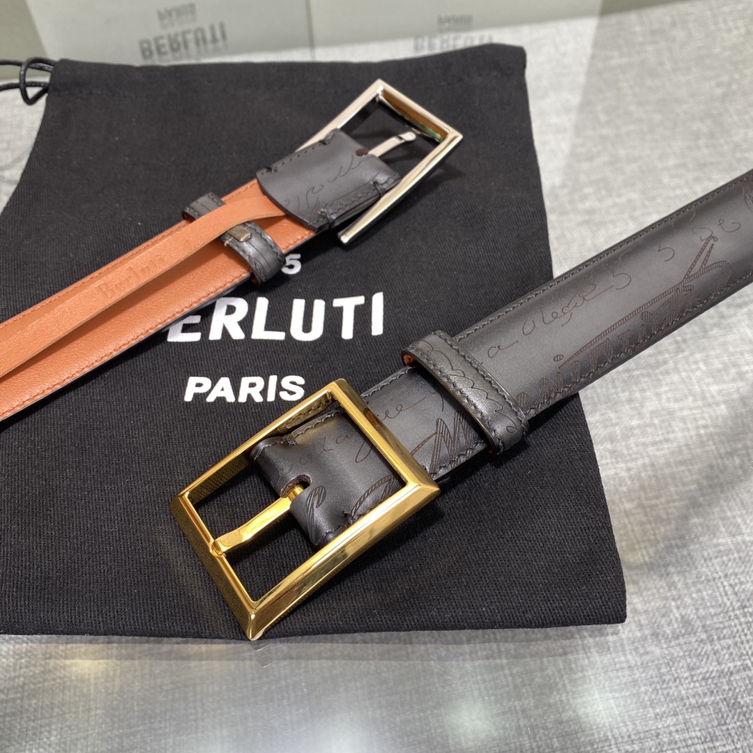 配原包装3.5宽Berluti 布鲁提 新款上新🆕 最新款男士腰带，高端质感感受，顶级擦色小牛皮质感极好