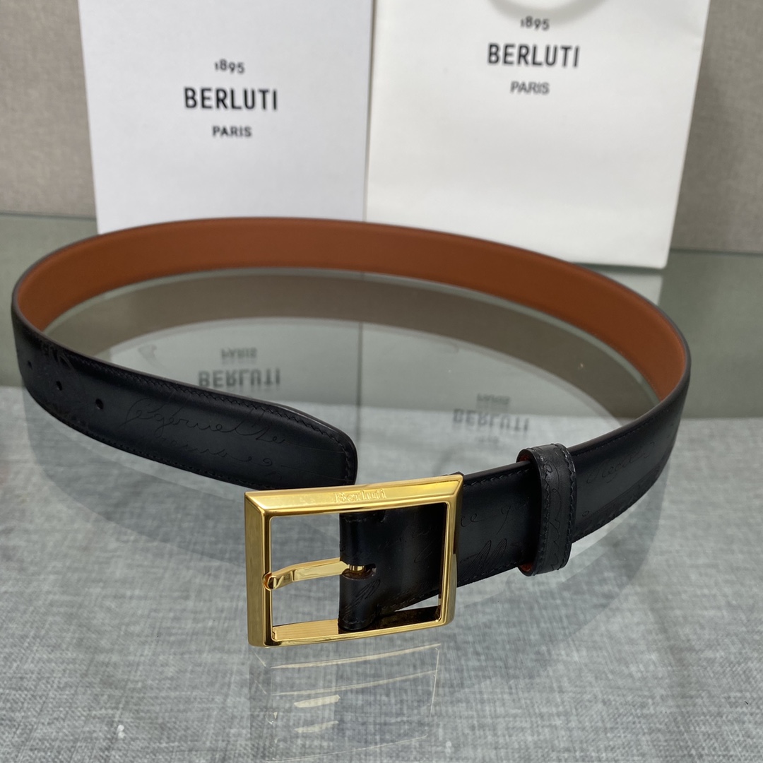 配原包装3.5宽Berluti 布鲁提 新款上新🆕 最新款男士腰带，高端质感感受，顶级擦色小牛皮质感极好