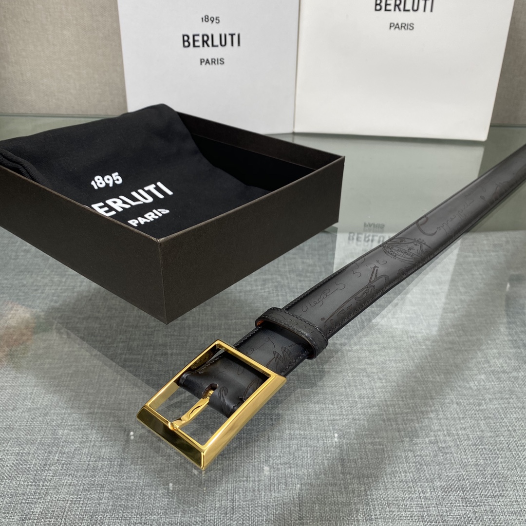 配原包装3.5宽Berluti 布鲁提 新款上新🆕 最新款男士腰带，高端质感感受，顶级擦色小牛皮质感极好
