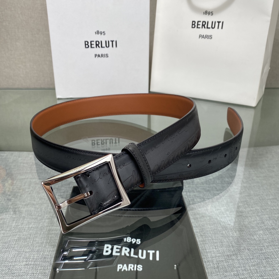 配原包装3.5宽Berluti 布鲁提 新款上新🆕 最新款男士腰带，高端质感感受，顶级擦色小牛皮质感极好