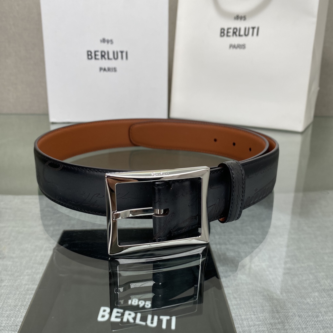 配原包装3.5宽Berluti 布鲁提 新款上新🆕 最新款男士腰带，高端质感感受，顶级擦色小牛皮质感极好