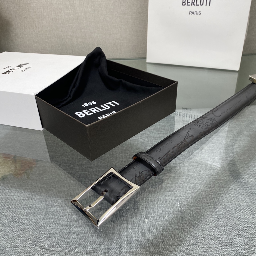 配原包装3.5宽Berluti 布鲁提 新款上新🆕 最新款男士腰带，高端质感感受，顶级擦色小牛皮质感极好